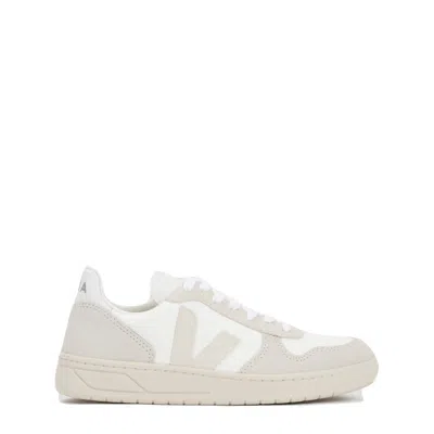 Veja White And Taupe V10 Sneakers