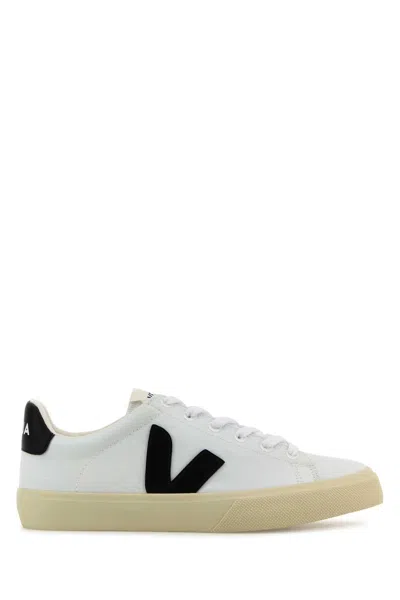 Veja White Canvas Campo Sneakers