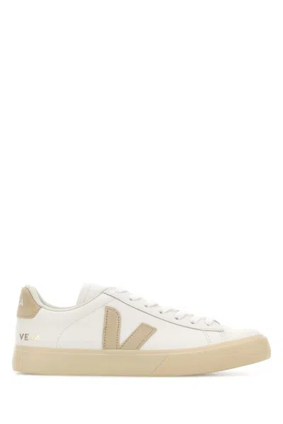 Veja White Chromefree Leather Campo Sneakers In Brown