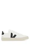 Veja V90 Chromefree Leather Sneakers In Whiteblack