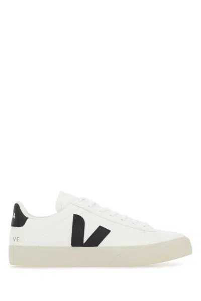 VEJA WHITE CHROMEFREE LEATHER CAMPO SNEAKERS