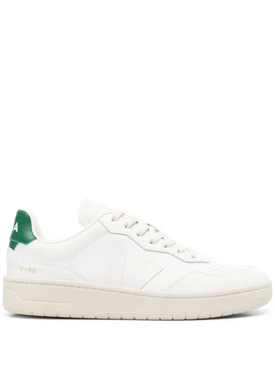 Veja White Lace Up Sneakers