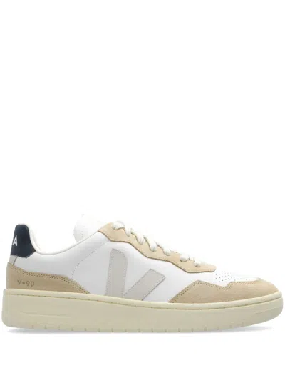 Veja White Lace Up Sneakers