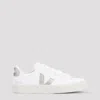 Veja White Lace Up Sneakers In White