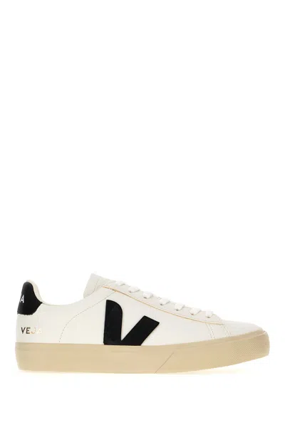 Veja White Leather Campo Chromefree Sneakers In Extrawhiteblack