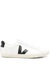 Veja Esplar White Low Top Sneakers With Contrasting Heel With Logo Lettering And Logo Patch On The Side I In White