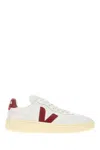 Veja V-90 Leather Sneakers In Extra White Marsala