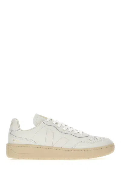 Veja Leather Low-top Sneakers With Perforated Toe Box In Extrawhite