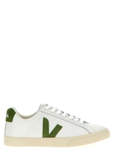 VEJA WHITE LOGO LACE UP SNEAKERS
