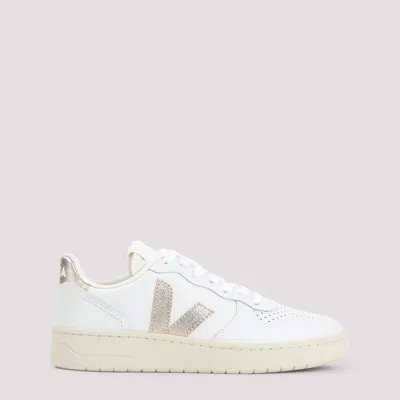 Veja White Logo Leather Sneakers