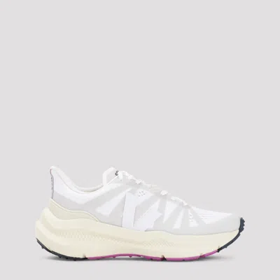 VEJA WHITE FABRIC LACE UP SNEAKERS