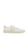 Veja White And Pink Leather Esplar Logo Sneakers In White