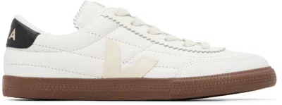 Veja Panenka Leather Sneakers In White And Cream In Neutral