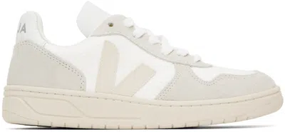 Veja White V-10 B-mesh Sneakers In White P Nat
