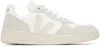 Veja Two-tone B-mesh And Suede V-10 Sneakers In White_natural_pierre