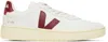 Veja V-90 Leather Sneakers In Extra-white_marsala