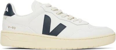 VEJA WHITE V-90 LEATHER SNEAKERS