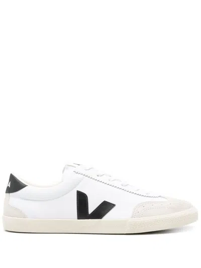 Veja White Volley Leather Sneakers In Neutrals