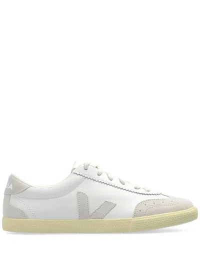 Veja White Volley Sneaker Logo And Camel Sole