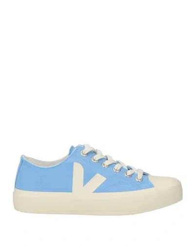 VEJA VEJA WOMAN SNEAKERS AZURE SIZE 9 TEXTILE FIBERS