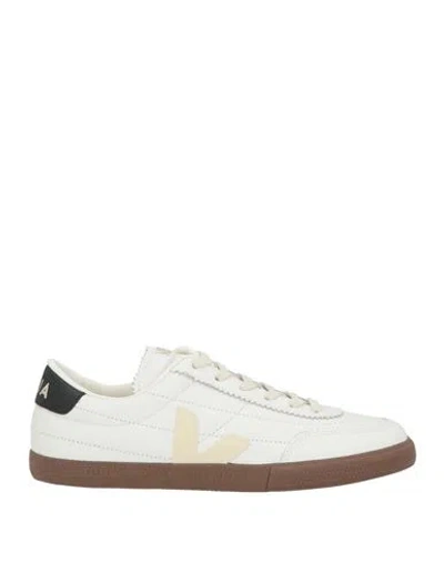 Veja Panenka Leather Sneakers In White And Cream In Neutral