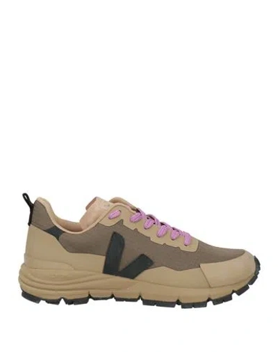 Veja Woman Sneakers Khaki Size 5 Textile Fibers In Multi