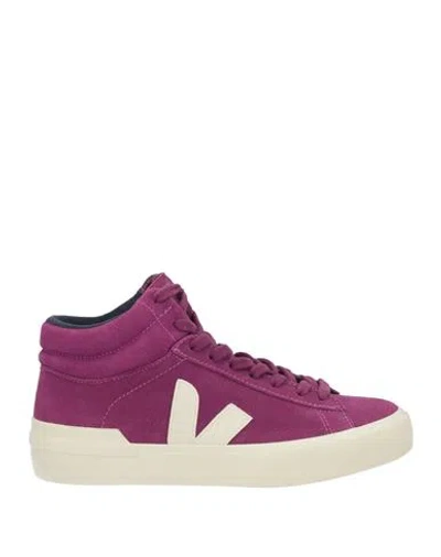 Veja Woman Sneakers Mauve Size 7 Leather In Purple