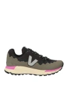 Veja Woman Sneakers Military Green Size 6 Textile Fibers In Green