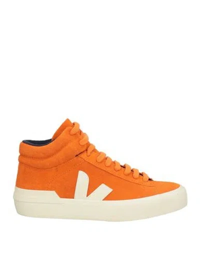 Veja Woman Sneakers Orange Size 6 Leather