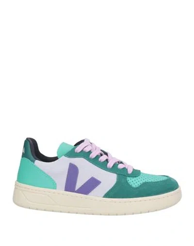 Veja Woman Sneakers Turquoise Size 7 Leather In Blue