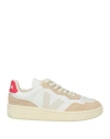 Veja V-90 Leather Low-top Sneakers In White