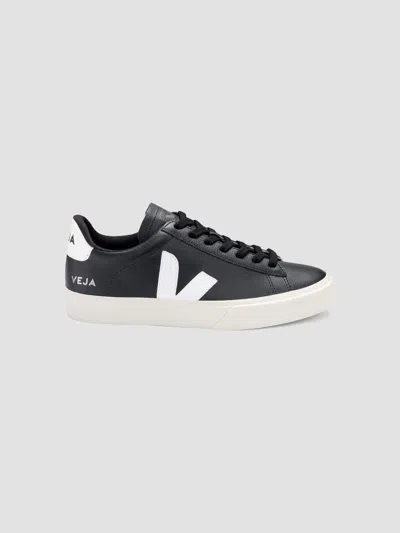 Veja Women's Campo Leather Low-top Sneakers In Black