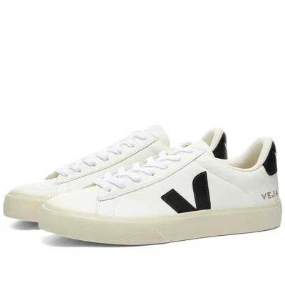 Pre-owned Veja Women's Campo Leather Sneakers In Extra White/black