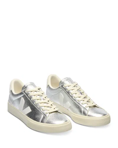 Veja Women's Campo Low Top Sneakers In Silver_white