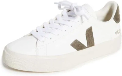 Pre-owned Veja Women Campo Sneakers Black - White In Extra-white-kaki
