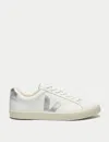 Veja Esplar Leather Sneaker In White Silver