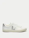 Veja Esplar Leather Sneaker In White Silver In White