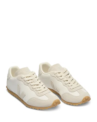 Veja Two Tone Leather And Suede Gt Sneakers In White