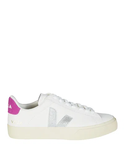 Veja Sneakers Campo Chromefree White Silver Ultraviolet In Multi