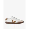 Veja Volley Mixed Leather Wing-tip Sneakers In Tan Comb
