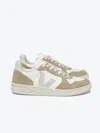 Veja V10 Chromefree Leather Extra White Natural Sahara In Multi