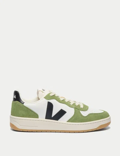 Veja V-10 Leather Sneaker In White