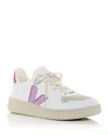 Veja V10 Womens Comfort Insole Faux Leather Running & Training Shoes In White Orchid