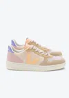 Veja V-10 Suede Multico Peach Trainers In Multi