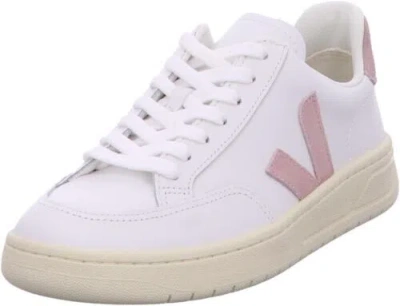 Pre-owned Veja Women V-12 Sneakers Extra White In Extra White - Babe Pink