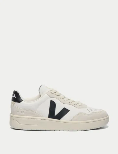 Veja Women's V-90 Leather Trainers In Black