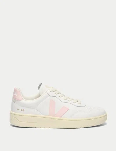 Veja Women's V-90 Leather Trainers In White