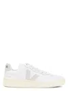 Veja V-10 Colorblock Leather Low-top Sneakers In White