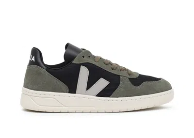 Pre-owned Veja Women's  V10 Ripstop Sneakers In Black/oxford Grey/mud In Multi