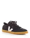 Veja Volley Black Sneaker With Side Logo And Lettering Logo On The Heel In Organic Cotton Unisex In Black/white